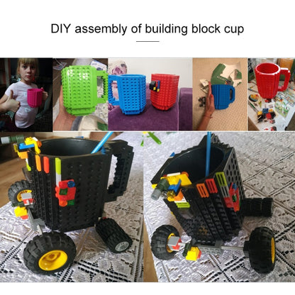 Building Blocks Design Creative Milk Mug Coffee Cup Build-on Brick Drinking Water Holder, Value:301-400ml(Black) by bashfashion