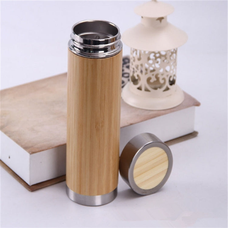 Creative Bamboo Thermos Bottle Stainless Steel Vacuum Flask, Capacity:450ml, Style: Stainless Steel by bashfashion