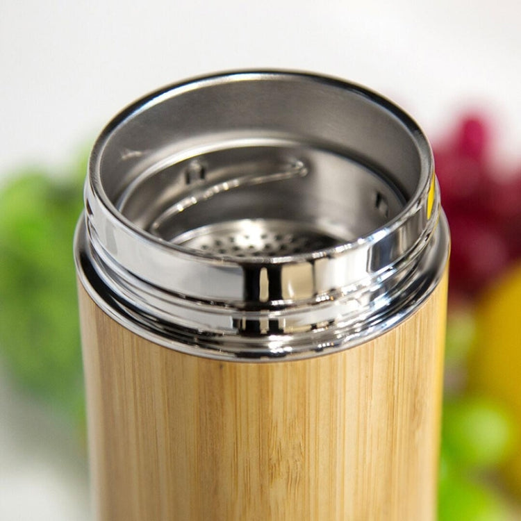Creative Bamboo Thermos Bottle Stainless Steel Vacuum Flask, Capacity:450ml, Style: Stainless Steel by bashfashion