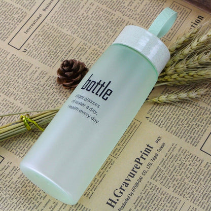 Water Bottle Plastic Sport Scrub Leak Proof Drinking Bottle Portable Fashion Drinkware Tour Bottles for Lovers, Capacity: 520ML(Green) by bashfashion