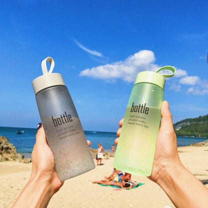 Water Bottle Plastic Sport Scrub Leak Proof Drinking Bottle Portable Fashion Drinkware Tour Bottles for Lovers, Capacity: 520ML(Green) by bashfashion