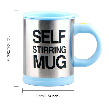 400ml Mugs Automatic Electric Self Stirring Mug Cup Coffee Milk Mixing Mug Smart Stainless Steel Juice Mix Cup Drinkware(Sky blue) by bashfashion