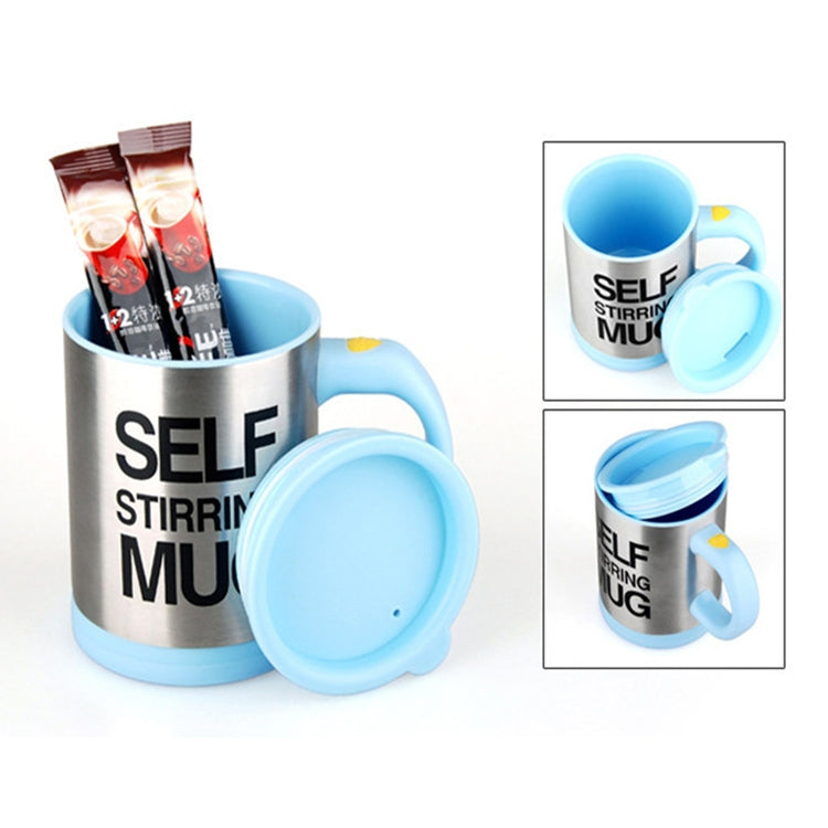 400ml Mugs Automatic Electric Self Stirring Mug Cup Coffee Milk Mixing Mug Smart Stainless Steel Juice Mix Cup Drinkware(Sky blue) by bashfashion