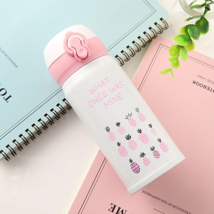 Bouncing Vacuum Flask Mug Travel Stainless Steel Thermos Cup, Capacity:350ml(Pineapple) by bashfashion