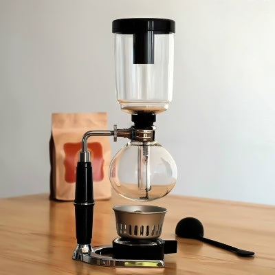 Classic Siphon Coffee Pot Black Handle Glass Syphon Pot for 5 People, Size:37.5x11.3cm(Black) by bashfashion