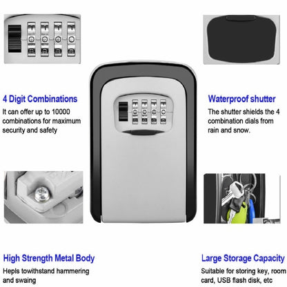 Safety Home Durable Storage Box Key Hider 4 Digit Security Secret Code Lock Wall Mounted Combination Password Keys Box by bashfashion