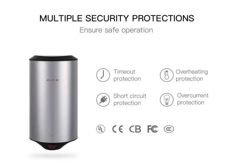 304 Stainless Steel Automatic SensorJet Hand Dryer High Speed Airflow for Home Hotel Airport Hands Drying Machine(Brushed silver) by bashfashion