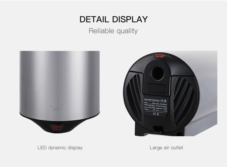 304 Stainless Steel Automatic SensorJet Hand Dryer High Speed Airflow for Home Hotel Airport Hands Drying Machine(Polished silver) by bashfashion