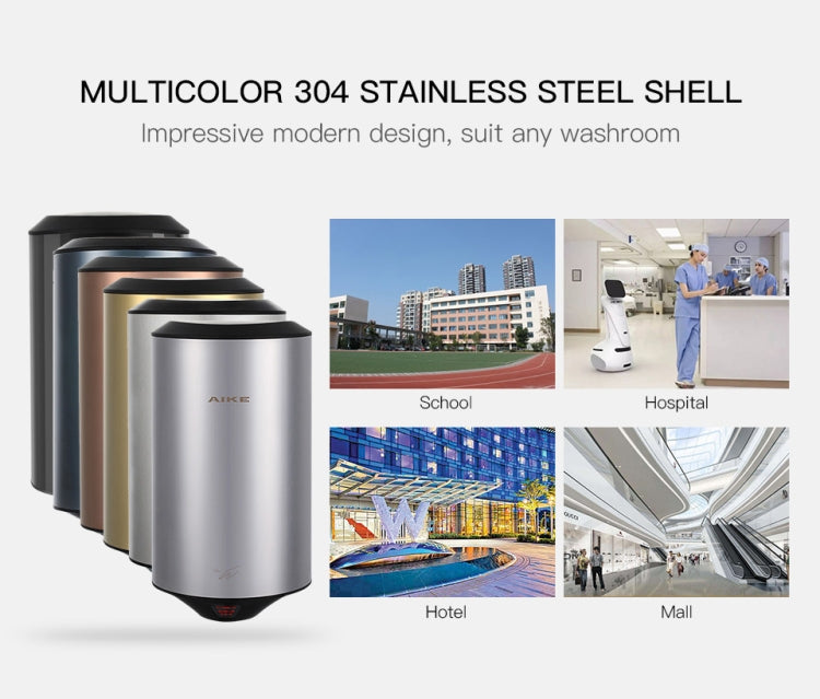 304 Stainless Steel Automatic SensorJet Hand Dryer High Speed Airflow for Home Hotel Airport Hands Drying Machine(Polished silver) by bashfashion