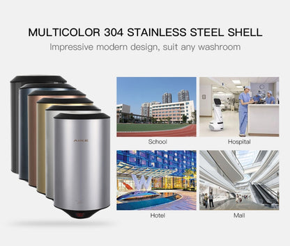 304 Stainless Steel Automatic SensorJet Hand Dryer High Speed Airflow for Home Hotel Airport Hands Drying Machine(Polished silver) by bashfashion