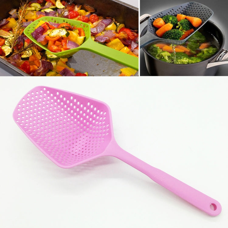 Plastic Drain Shovel Strainers Water Leaking Shovel Kitchen Cooking Ice Shovel Colander(Pink) by bashfashion
