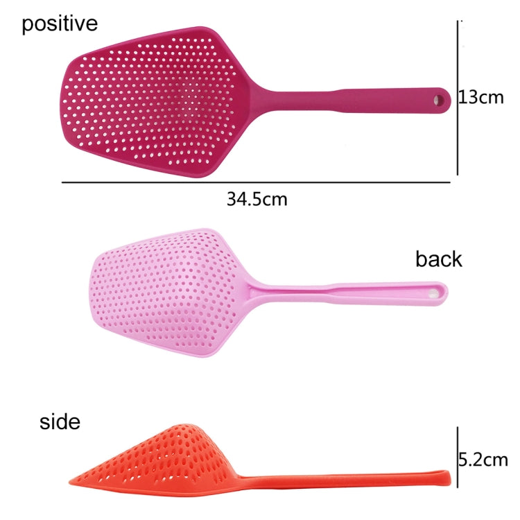 Plastic Drain Shovel Strainers Water Leaking Shovel Kitchen Cooking Ice Shovel Colander(Pink) by bashfashion