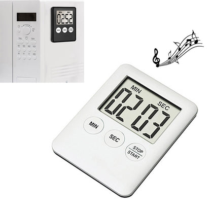 Super Thin LCD Digital Screen Kitchen Timer Cooking Count Up Countdown Alarm Magnet Clock(White) by bashfashion