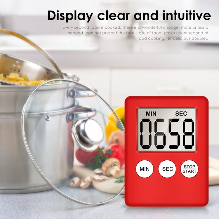 Super Thin LCD Digital Screen Kitchen Timer Cooking Count Up Countdown Alarm Magnet Clock(White) by bashfashion