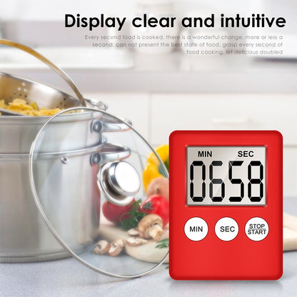Super Thin LCD Digital Screen Kitchen Timer Cooking Count Up Countdown Alarm Magnet Clock(White) by bashfashion
