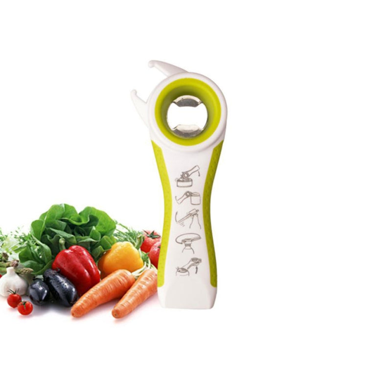 5 in 1 Multifunctional Plastic Bottle Opener Beer Opener Kitchen Tool(White&Green) by bashfashion