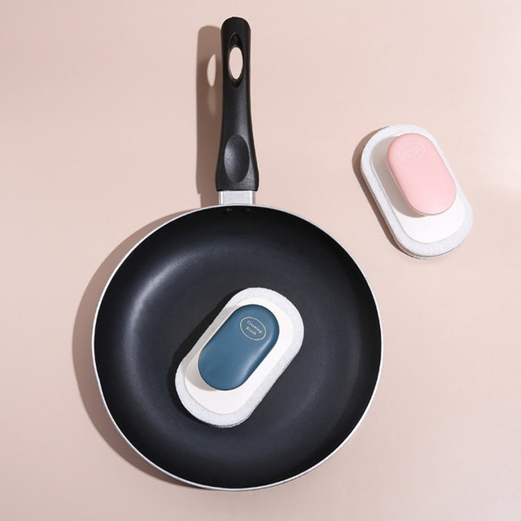 Sponge Brush Clean Countertop Multi-function Kitchen Bathroom Scouring Pad Wash Dishes Pot Brush with Handle(Pink) by bashfashion