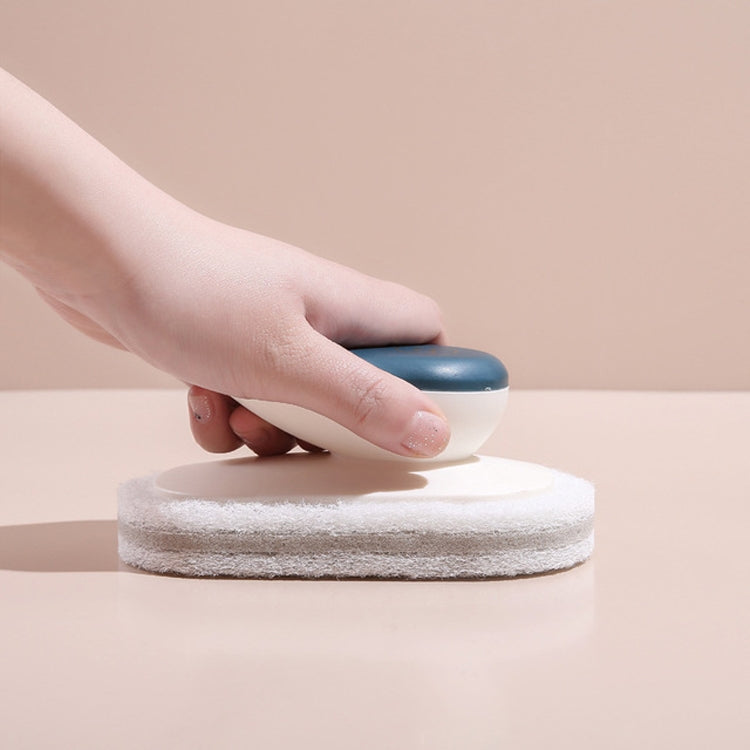 Sponge Brush Clean Countertop Multi-function Kitchen Bathroom Scouring Pad Wash Dishes Pot Brush with Handle(Dark Blue) by bashfashion