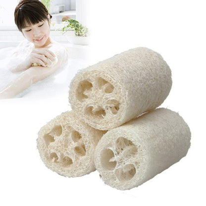 Bath Body Shower Sponge Scrubber Natural Loofah Luffa Loofa Washing Dishes Towel Bathing Massage Body Sponge Scrubber(10cm White Small Size) by bashfashion