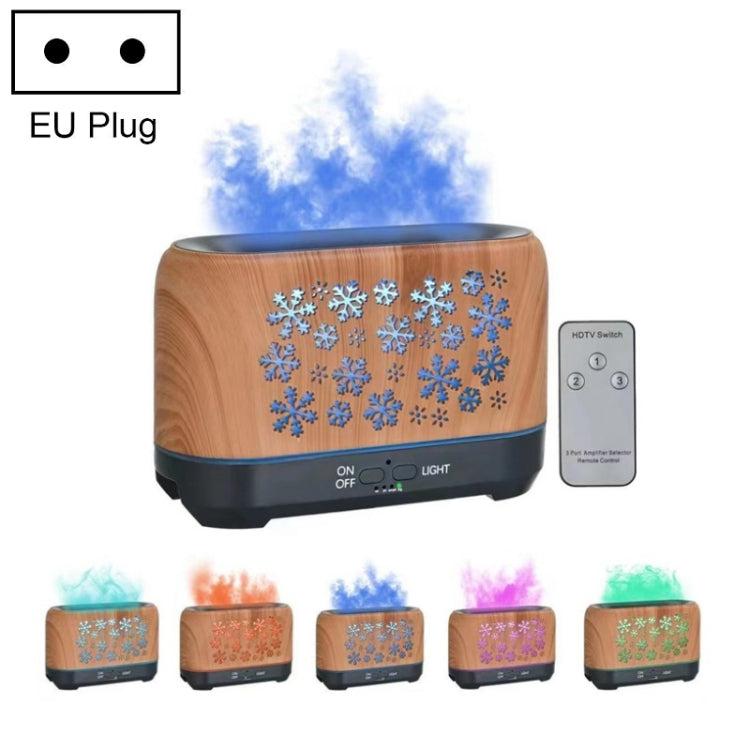 Home Colorful Simulation Flame Incense Smoked Lamp Humidifier, Model:Remote Control(EU Plug) by bashfashion