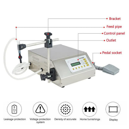 Mini Portable Electric Digital Control Pump Liquid Filling Machine LCD Display Milk Bottles Filler 220V by bashfashion