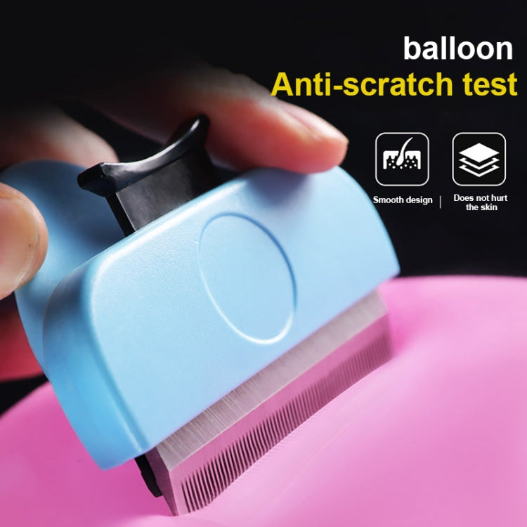 Pet Comb Stainless Steel Double-Sided Open Knot Clean Beauty Hair Removal Comb, Size:Large(Blue) by bashfashion