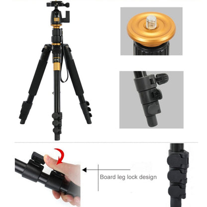 Q555 4-Section Folding Legs Aluminum Alloy Tripod Mount Monopod Holder with Ball Head by bashfashion