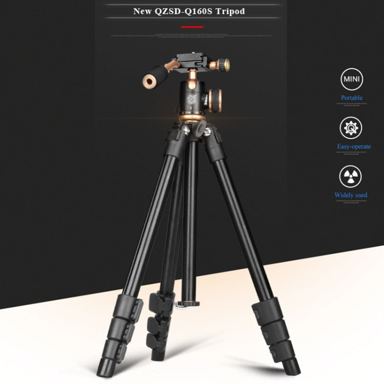Q160s 4-Section Folding Legs Live Broadcast Aluminum Alloy Tripod Mount with Damping Tripod Ball-Head by bashfashion