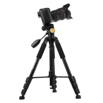 Q111 4-Section Folding Legs Live Broadcast Aluminum Alloy Tripod Mount with Three-dimensional Damping Tripod Heads(Red) by bashfashion