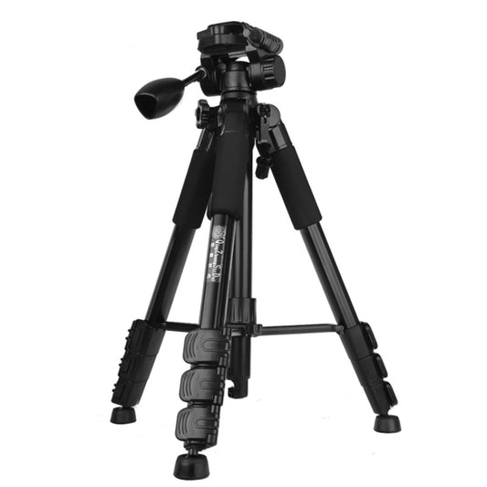 Q111 4-Section Folding Legs Live Broadcast Aluminum Alloy Tripod Mount with Three-dimensional Damping Tripod Heads(Black) by bashfashion