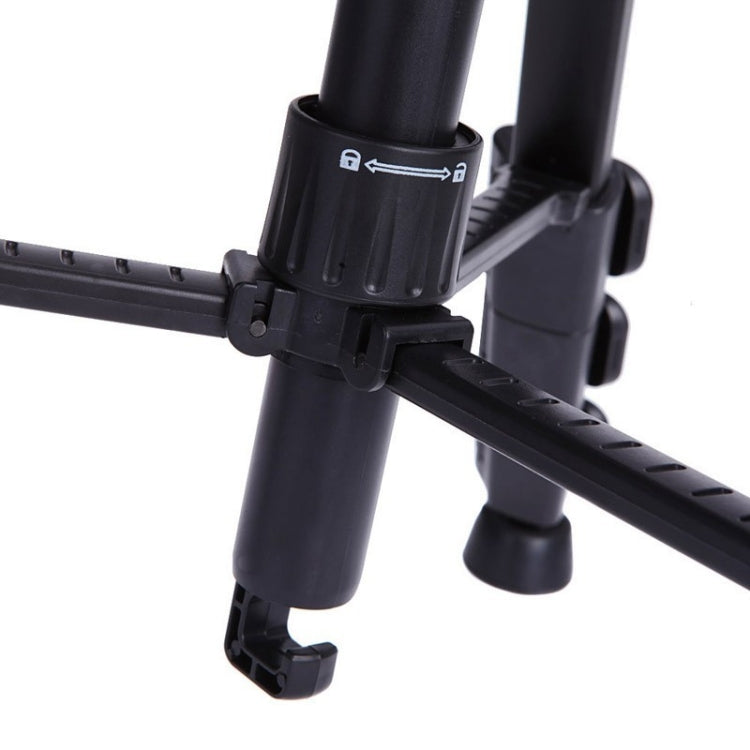 Q111 4-Section Folding Legs Live Broadcast Aluminum Alloy Tripod Mount with Three-dimensional Damping Tripod Heads(Black) by bashfashion