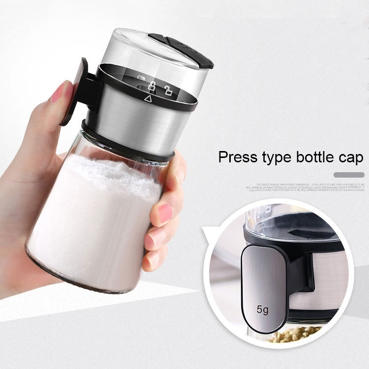 Press Type Salt Control Bottle Kitchen Household Sealed Moisture-Proof Metering Tank Set by bashfashion