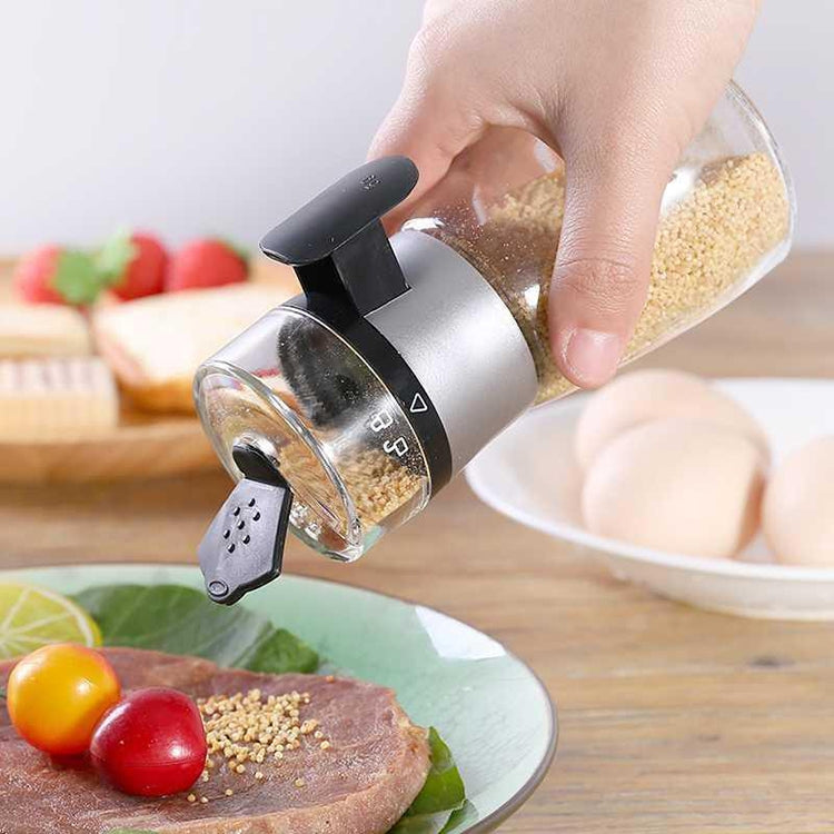 Press Type Salt Control Bottle Kitchen Household Sealed Moisture-Proof Metering Tank Set by bashfashion
