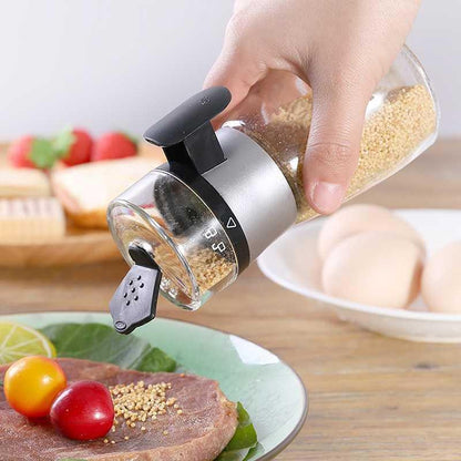Press Type Salt Control Bottle Kitchen Household Sealed Moisture-Proof Metering Tank Set by bashfashion