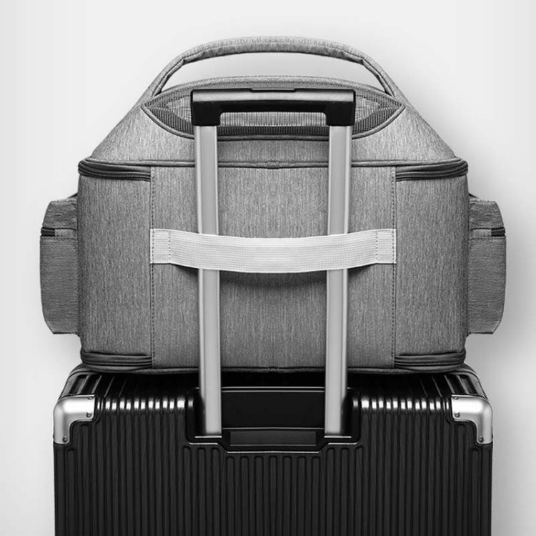 Portable Pet Bag for Outing Cats and Dogs Collapsible Pet Shoulder Bag Pet Backpack(Light Gray) by bashfashion