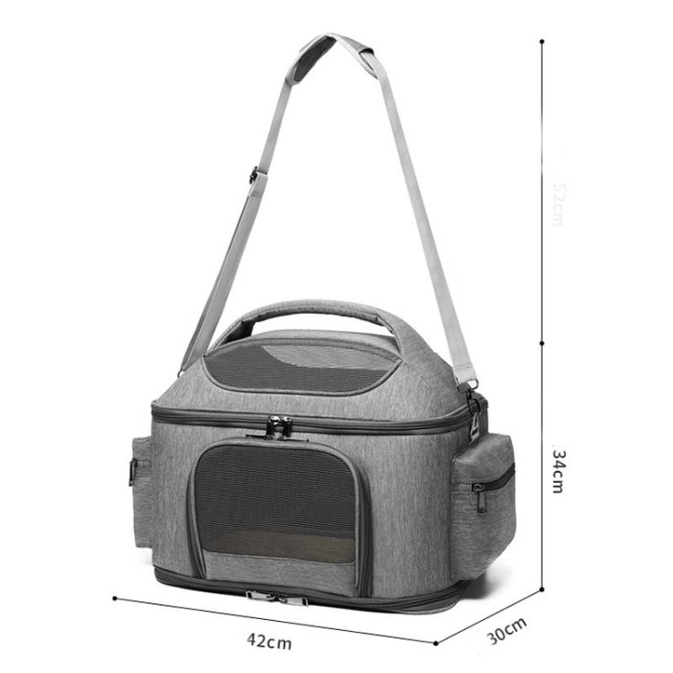 Portable Pet Bag for Outing Cats and Dogs Collapsible Pet Shoulder Bag Pet Backpack(Light Gray) by bashfashion