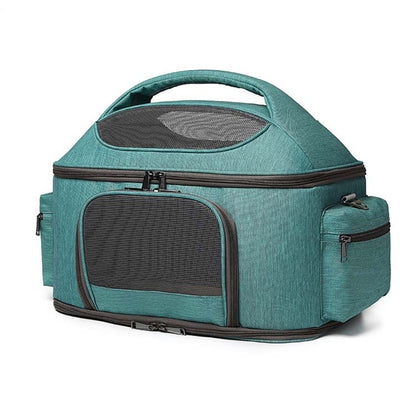 Portable Pet Bag for Outing Cats and Dogs Collapsible Pet Shoulder Bag Pet Backpack(Light Green) by bashfashion