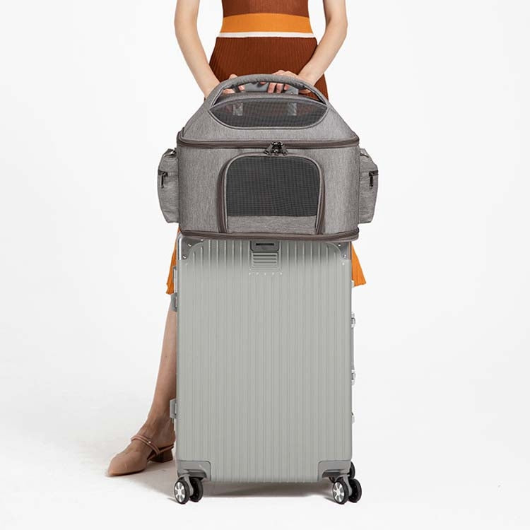 Portable Pet Bag for Outing Cats and Dogs Collapsible Pet Shoulder Bag Pet Backpack(Blue) by bashfashion