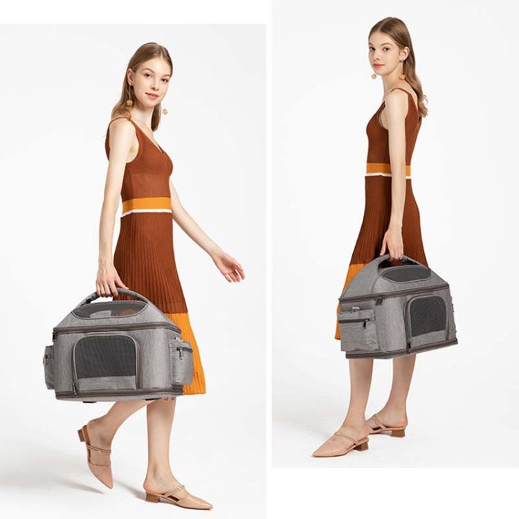 Portable Pet Bag for Outing Cats and Dogs Collapsible Pet Shoulder Bag Pet Backpack(Blue) by bashfashion