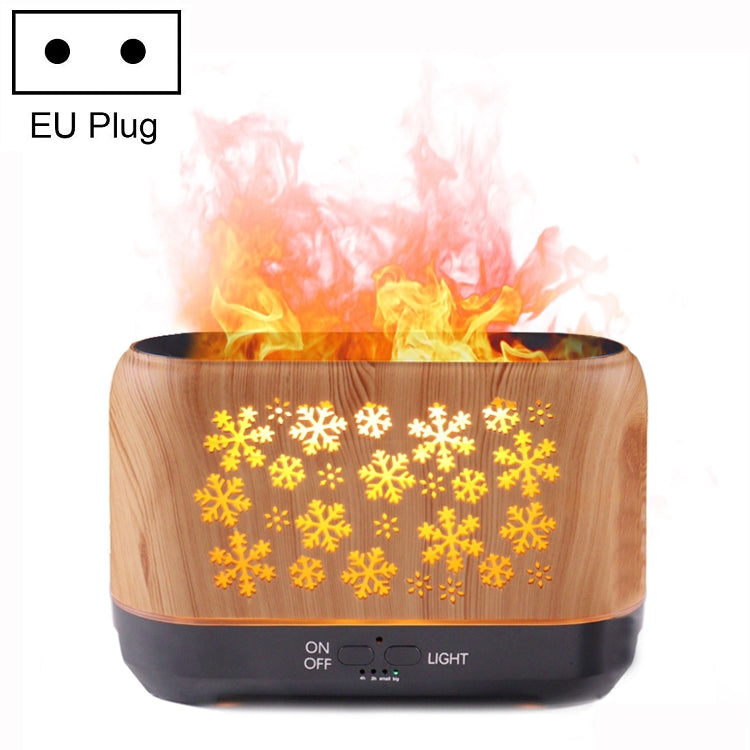 Desktop 3D Simulation Flame Incense Smoked Machine Humidifier, Colour:Light Wood Grain(EU Plug) by bashfashion