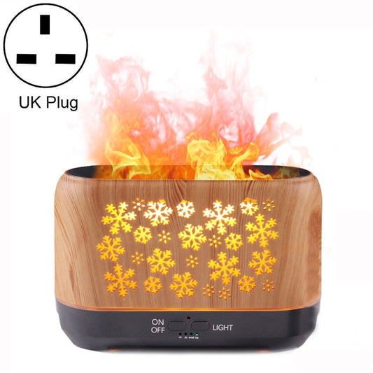 Desktop 3D Simulation Flame Incense Smoked Machine Humidifier, Colour:Light Wood Grain(UK Plug) by bashfashion