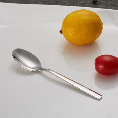 2 PCS Stainless Steel Long-Handled Ice Spoon Soup Spoon Coffee Dessert Western Food Spoon by bashfashion