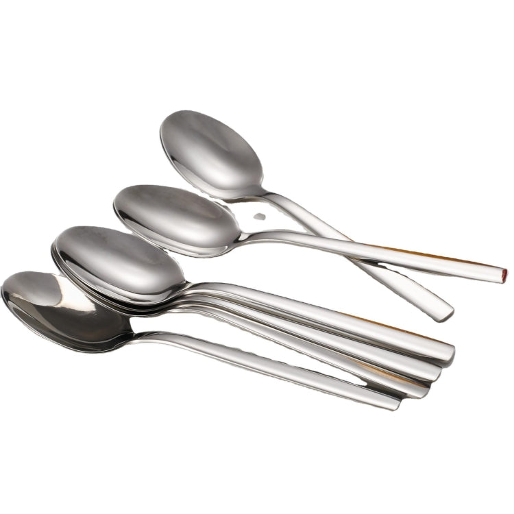 2 PCS Stainless Steel Long-Handled Ice Spoon Soup Spoon Coffee Dessert Western Food Spoon by bashfashion