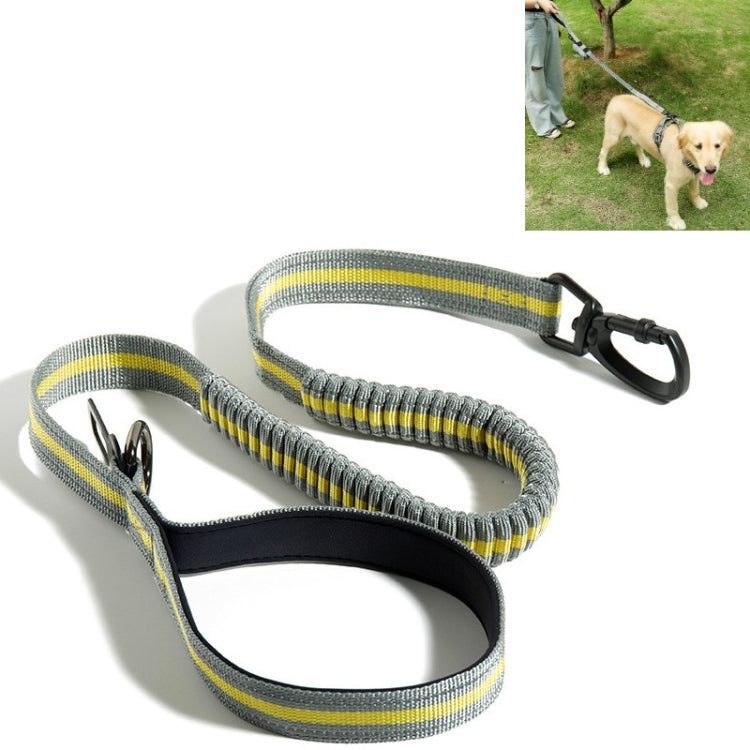 Dog Outdoor Anti-Scourge Traction Rope Nylon Reflective Elastic Stretch Dog Walking Rope(Yellow) by bashfashion