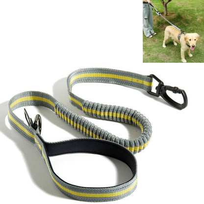 Dog Outdoor Anti-Scourge Traction Rope Nylon Reflective Elastic Stretch Dog Walking Rope(Yellow) by bashfashion