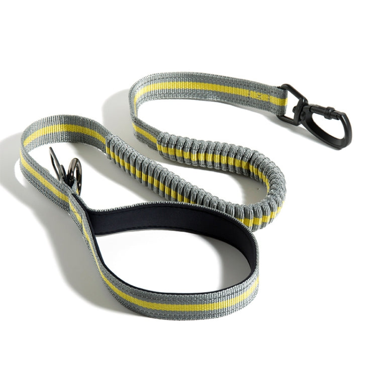 Dog Outdoor Anti-Scourge Traction Rope Nylon Reflective Elastic Stretch Dog Walking Rope(Yellow) by bashfashion