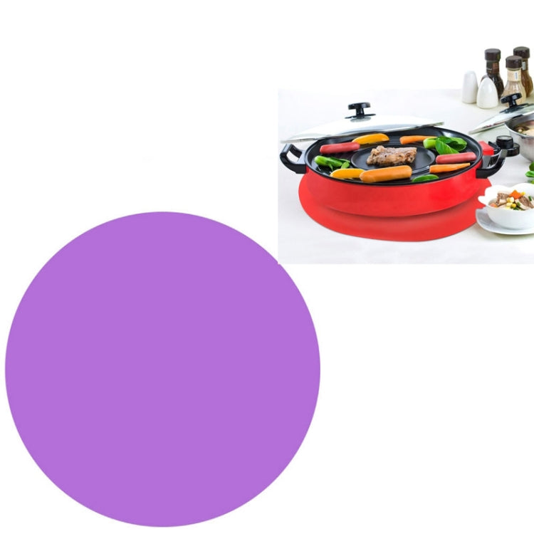 12 Inch Food Grade Silicone Microwave Oven Mat Round Silicone Placemat Non-Slip Insulation Mat(Purple) by bashfashion
