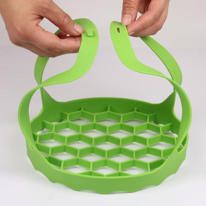 Silicone Steamer Egg Cooker Silicone Steamer Basket, Size:8 Inches(Green) by bashfashion