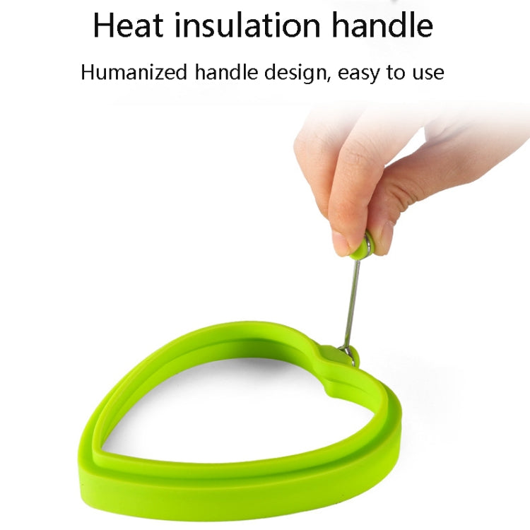 10 PCS Food Grade Silicone Heart-Shaped Omelette Pancake Mold Poached Egg Mold(Heart-shaped Green) by bashfashion