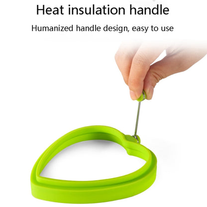 10 PCS Food Grade Silicone Heart-Shaped Omelette Pancake Mold Poached Egg Mold(Heart-shaped Green) by bashfashion